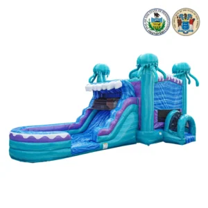 Electric Wraparound Commercial Inflatable Combo with Attached Pool