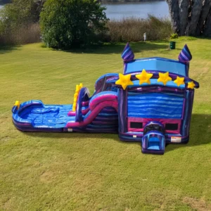 Galaxy Dual Lane Commercial Inflatable Combo with Detachable Deep Pool