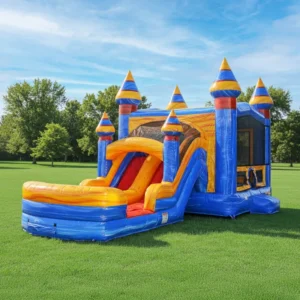 Melting Arctic Dual Lane Commercial Inflatable Combo with Bounce House & Splash Pool