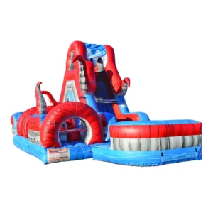 Ocean Battle Wet Dry Obstacle Right Piece Commercial Inflatable Obstacle Course with Detachable Pool