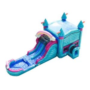 Perfectly Dual Lane Commercial Inflatable Combo with Detachable Deep Pool