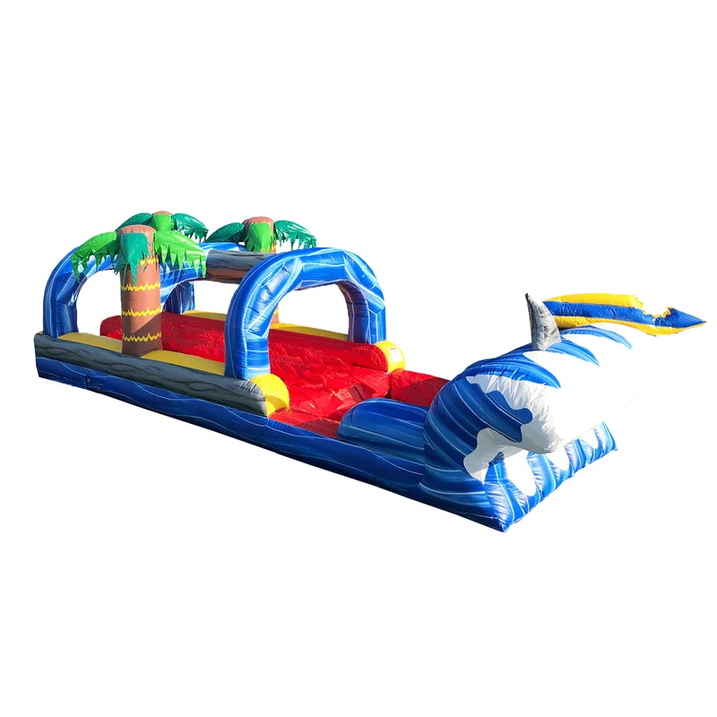 Shark Sighted 32 FT Commercial Inflatable Slip N Slide with Attached Deep Pool