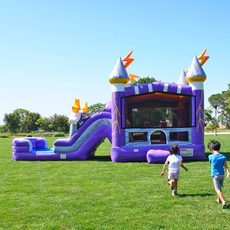 Thunder Dual Lane Commercial Inflatable Combo with Attached Deep Splash Pool - Image 3